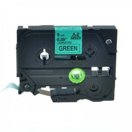 Nastri nero su verde compatibile con Brother TZE-721 