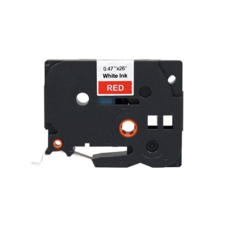 Nastri bianco su rosso compatibile con Brother TZE-435