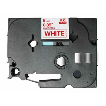 Nastri rosso su bianco compatibile con Brother TZE-222