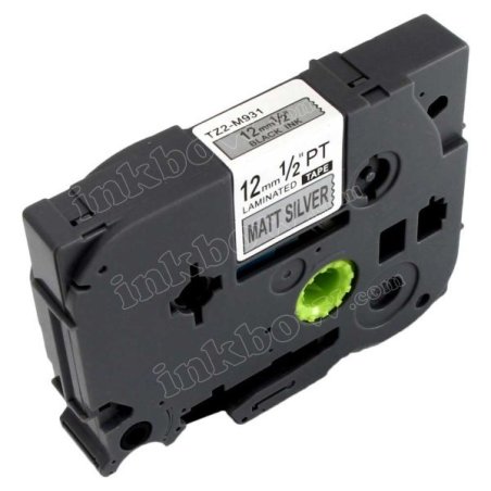 Nastri nero su argento opaco compatibile con Brother TZE-M931